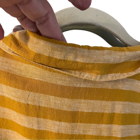 Old Navy Linen Blend Mustard Striped Lagenlook Tunic Sz XXL - Picture 8 of 10